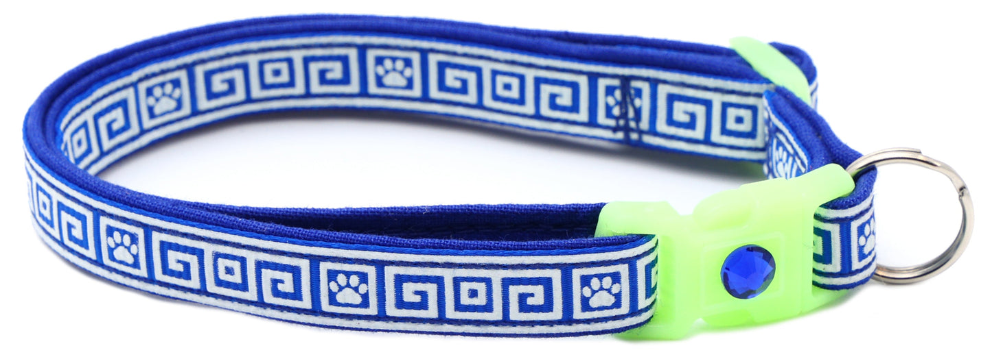 Greek Key Breakaway Cat Collar