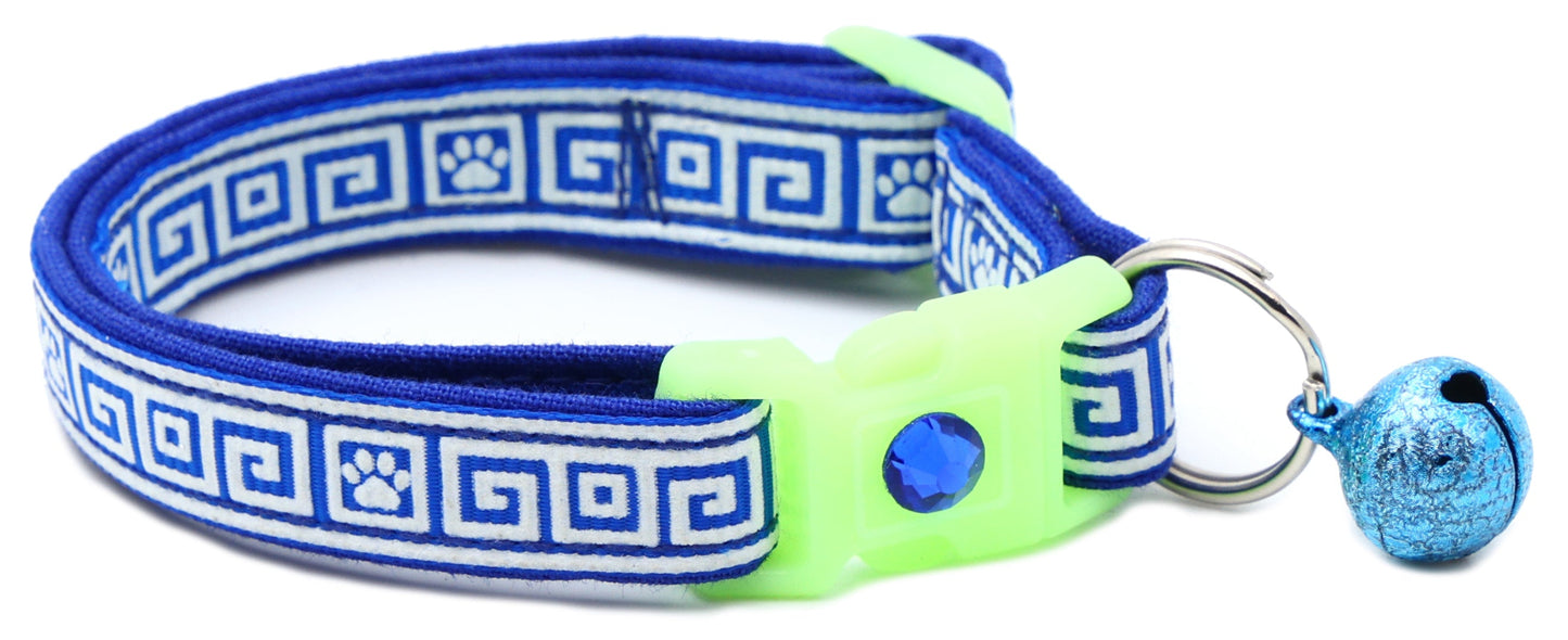 Greek Key Breakaway Cat Collar
